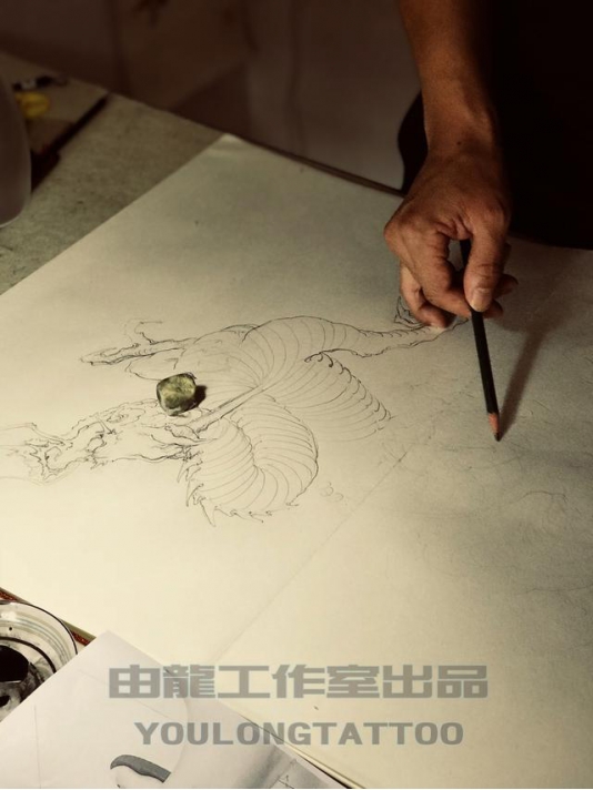 中国龙画法《问世间》墨龙创作过程